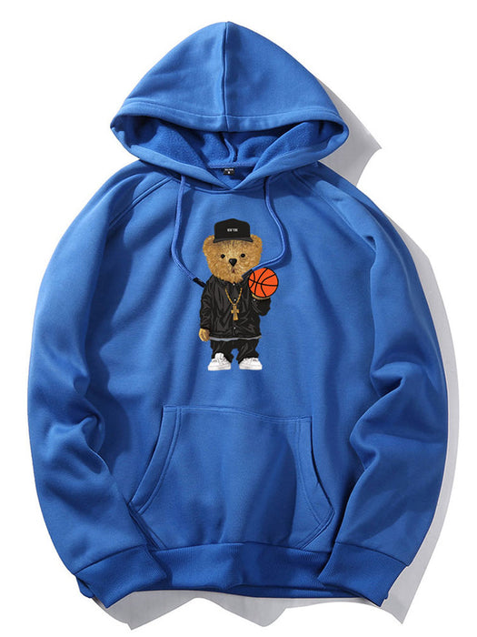 Basketball Bear Print Hoodie