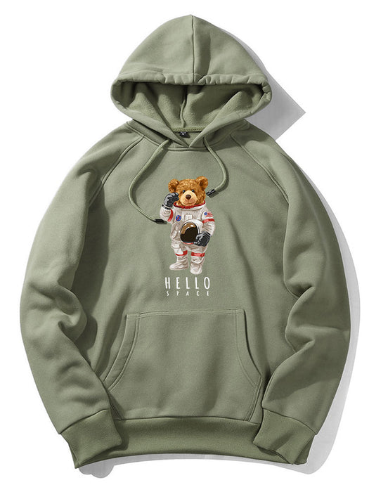 Astronaut Bear Print Hoodie