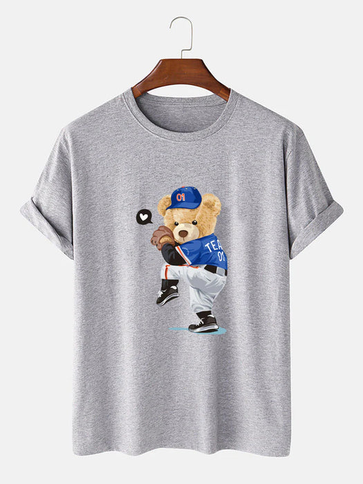 Baseball Bear Print T-Shirt