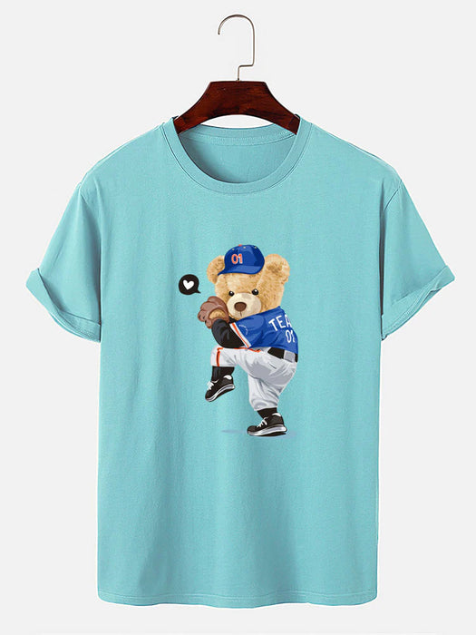 Baseball Bear Print T-Shirt