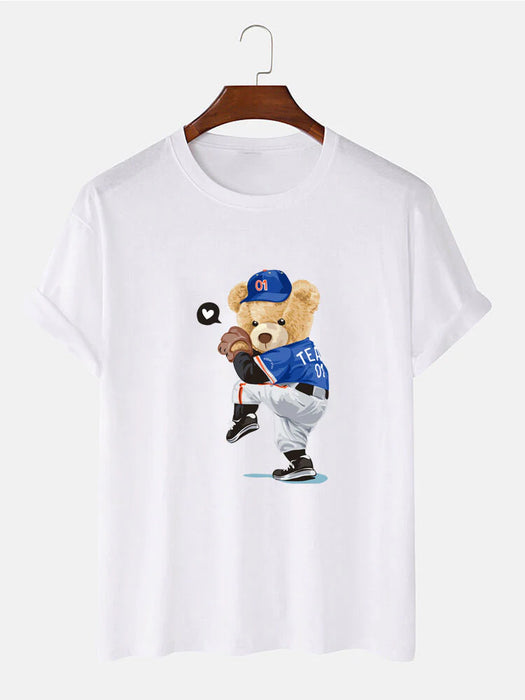 Baseball Bear Print T-Shirt