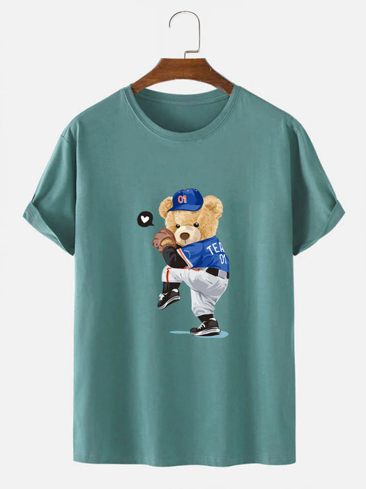 Baseball Bear Print T-Shirt