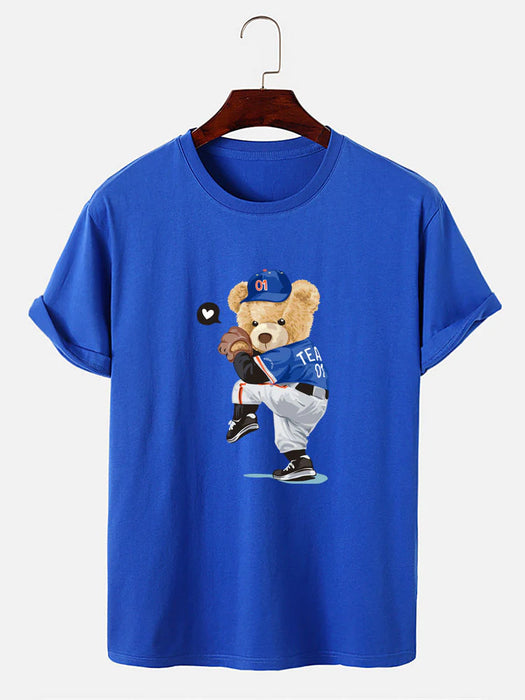 Baseball Bear Print T-Shirt