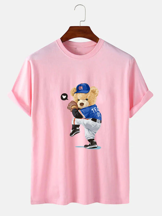 Baseball Bear Print T-Shirt