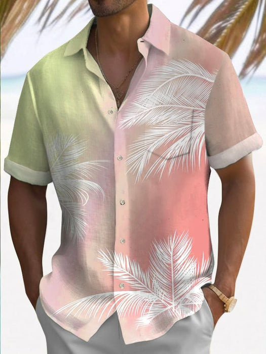 Hawaiian Tree Print Fashion Short Sleeve Shirt