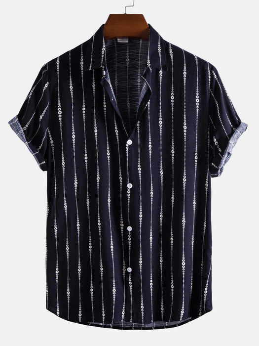 Abstract Stripes Lapel Shirt