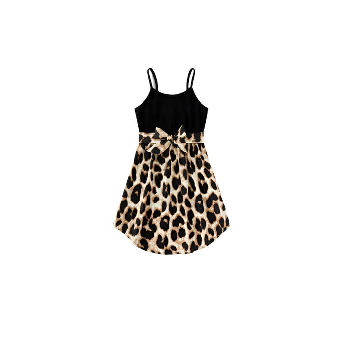 Leopard Printed Family Matching Dresses Set