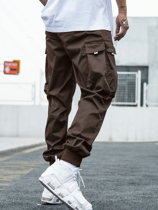 Letter Graphic Flap Pocket Cargo Pants