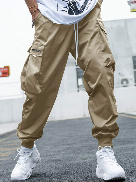 Letter Graphic Flap Pocket Cargo Pants