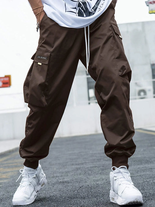 Letter Graphic Flap Pocket Cargo Pants