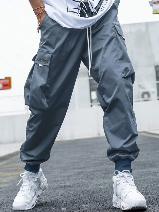 Letter Graphic Flap Pocket Cargo Pants