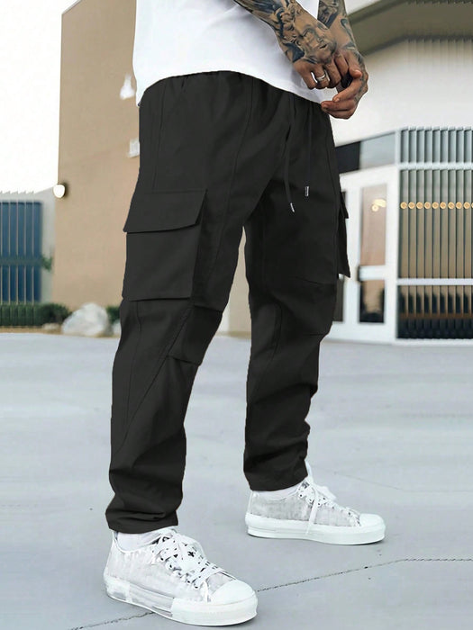 Loose Fit Cargo Pants With Flap Pockets