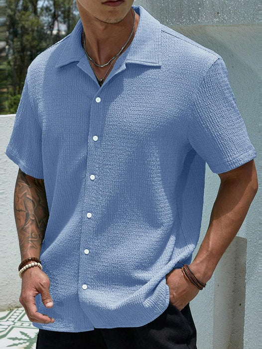 Loose Fit Short Sleeve Textured Shirts