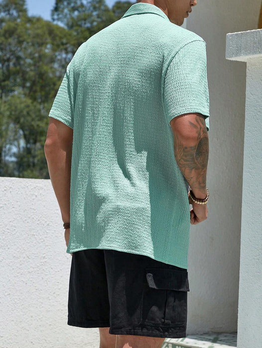 Loose Fit Short Sleeve Textured Shirts