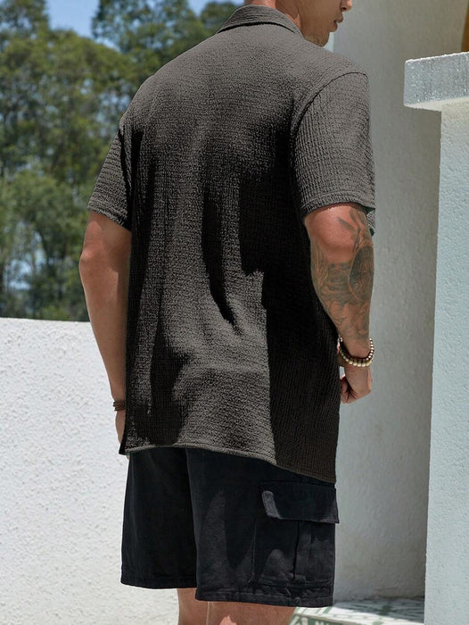 Loose Fit Short Sleeve Textured Shirts