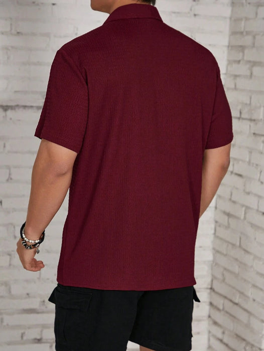 Loose Fit Short Sleeve Textured Shirts