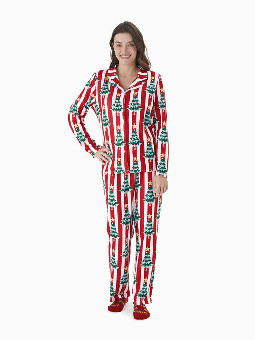 Tree Print Family Matching Christmas Pajama Set