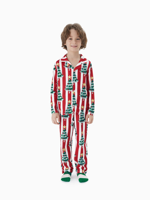 Tree Print Family Matching Christmas Pajama Set