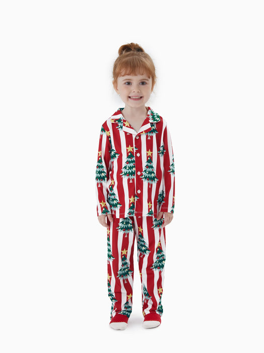 Tree Print Family Matching Christmas Pajama Set