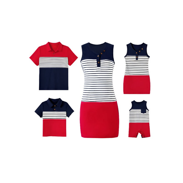 Matching Polo Shirt And Dress Family Set