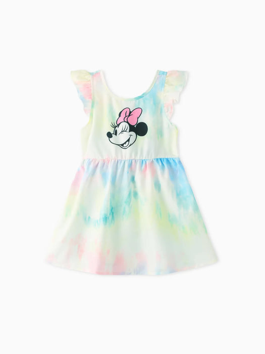 Mickey And Friends Tie Dye Character Print Tees And Dresses Family Matching Set