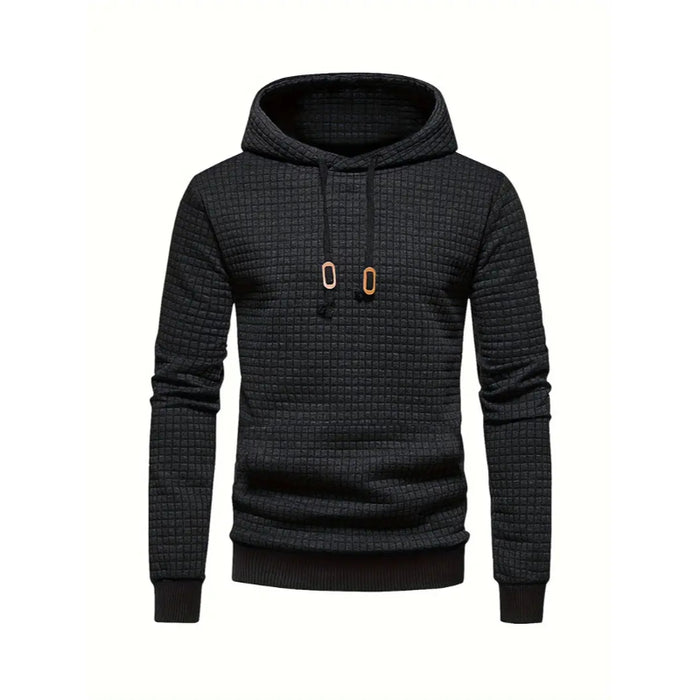 Modern Grid Patterned Hoodie