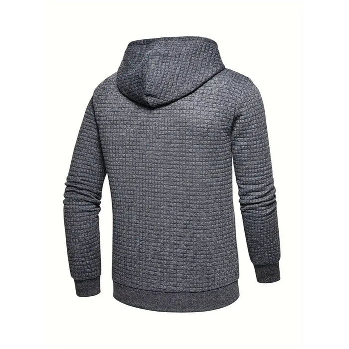 Modern Grid Patterned Hoodie