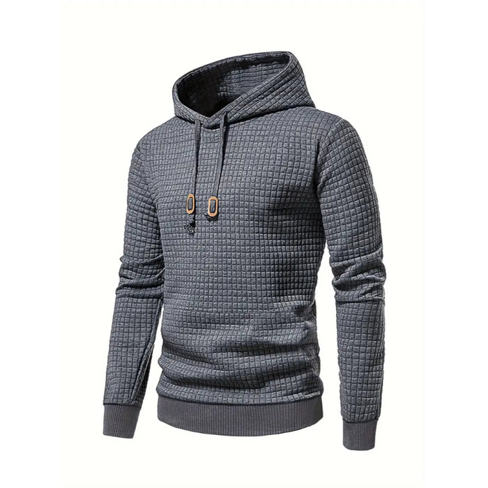 Modern Grid Patterned Hoodie