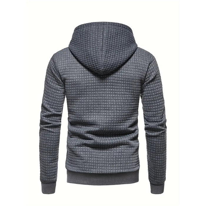 Modern Grid Patterned Hoodie