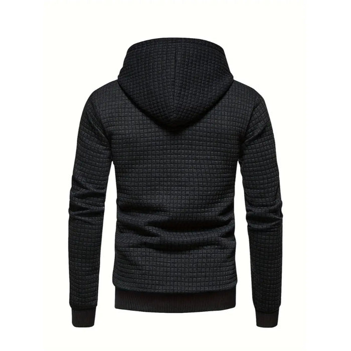 Modern Grid Patterned Hoodie