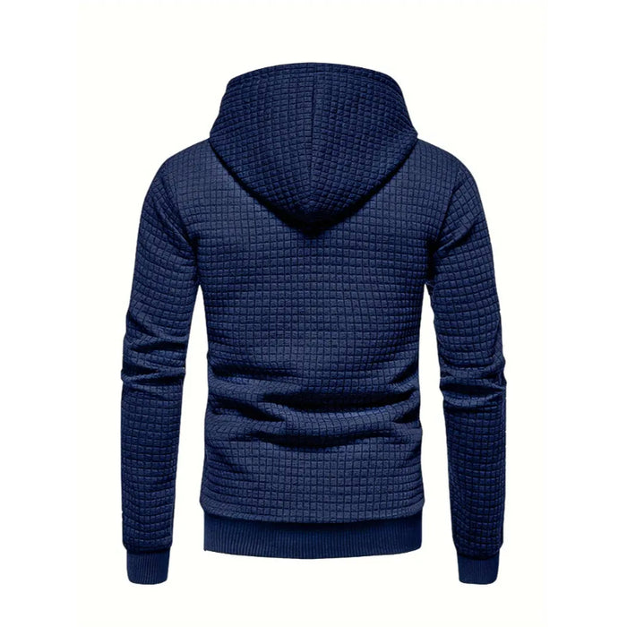 Modern Grid Patterned Hoodie