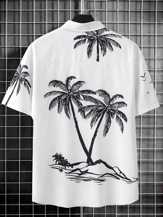 Palm Tree Print Casual Shirt