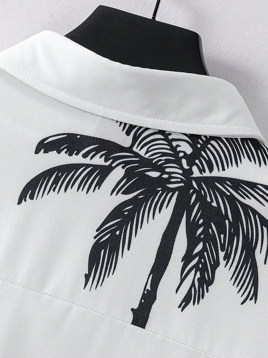 Palm Tree Print Casual Shirt