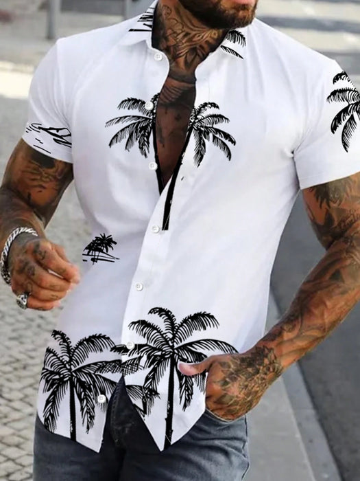 Palm Tree Print Casual Shirt