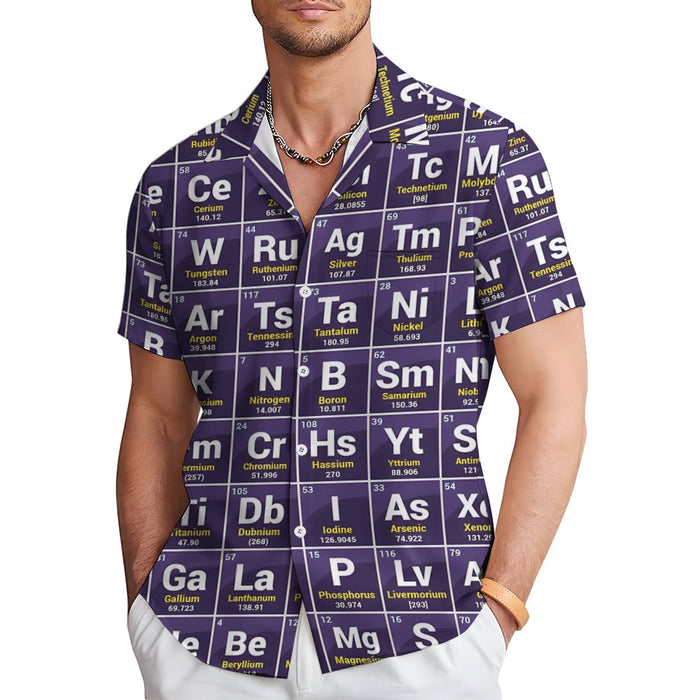 Periodic Table Of Elements Casual Short Sleeve Shirt