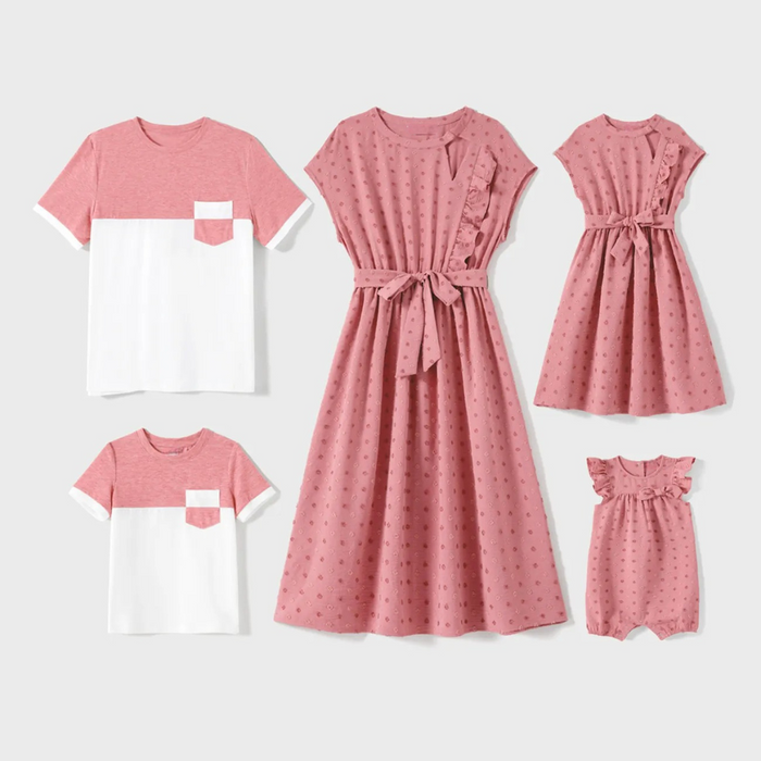 Playful Contrast Duo Family Matching Outfit Set