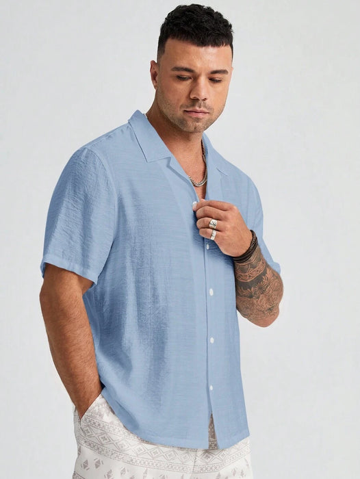 Plus Size Woven Short Sleeve Shirts