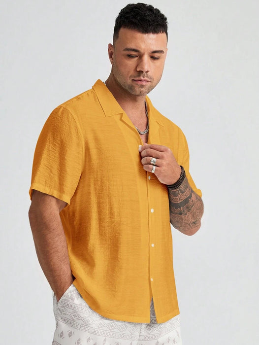 Plus Size Woven Short Sleeve Shirts