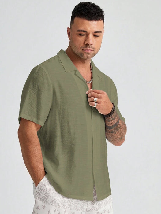 Plus Size Woven Short Sleeve Shirts