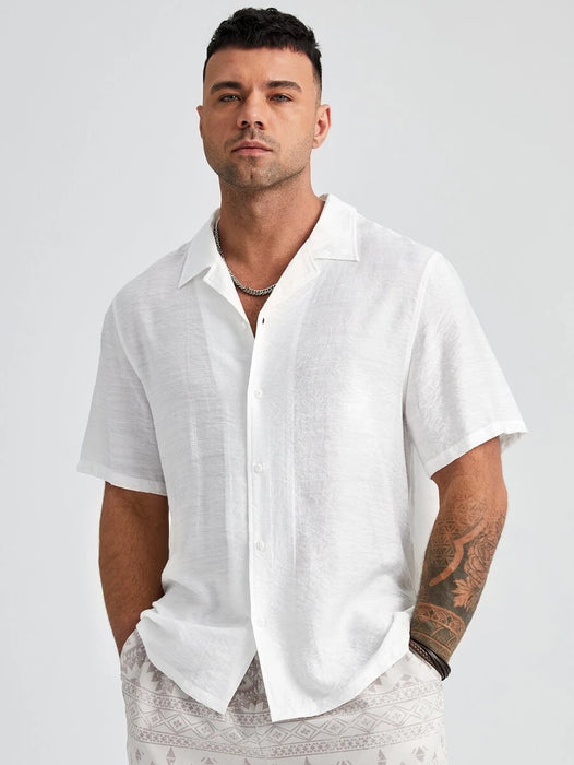 Plus Size Woven Short Sleeve Shirts