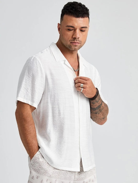 Plus Size Woven Short Sleeve Shirts