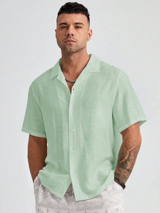 Plus Size Woven Short Sleeve Shirts