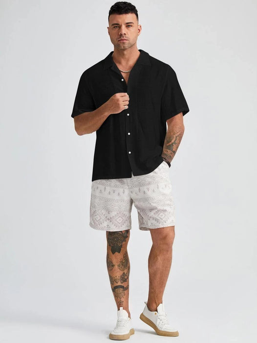 Plus Size Woven Short Sleeve Shirts