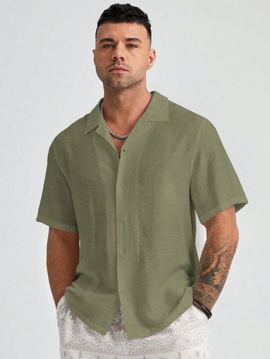 Plus Size Woven Short Sleeve Shirts