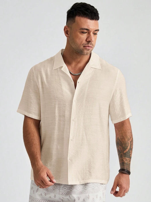 Plus Size Woven Short Sleeve Shirts