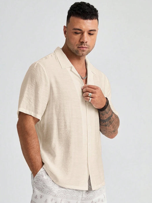 Plus Size Woven Short Sleeve Shirts