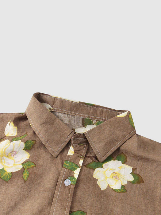 Floral Printed Short Sleeve Shirts