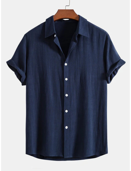 Rayon Linen Blend Button Up Shirt