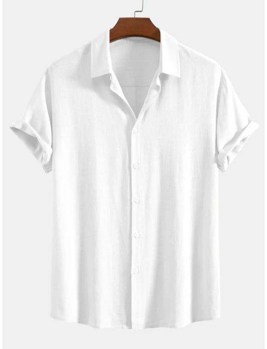 Rayon Linen Blend Button Up Shirt