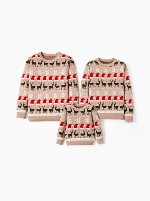 Reindeer Design Family Matching Christmas Sweater Set